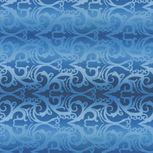 tessuto americano al metro per realizzare quilts astratto con fantasia geomtrica e sfumatur azzurro blu