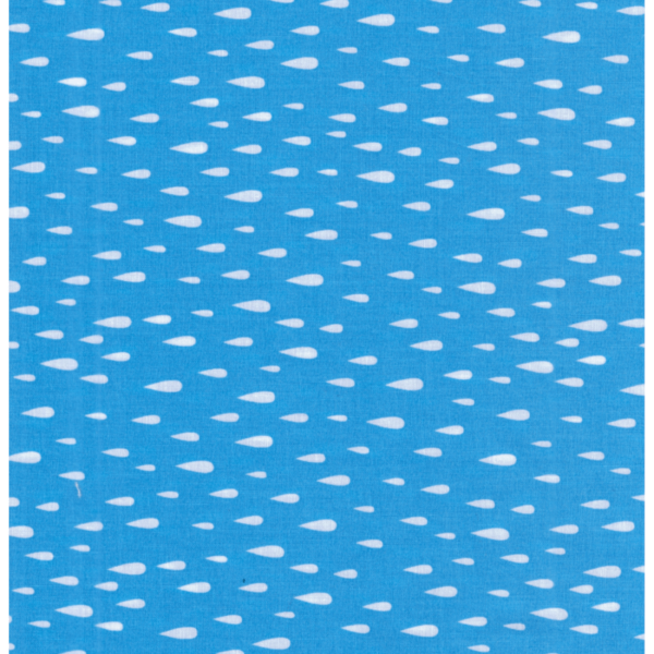tessuto quilting al metro pallini bianche su sfondo azzurro